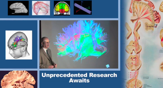 Screenshot from Core Health Care Vimeo video showing presentation on advances in treating traumatic brain injury