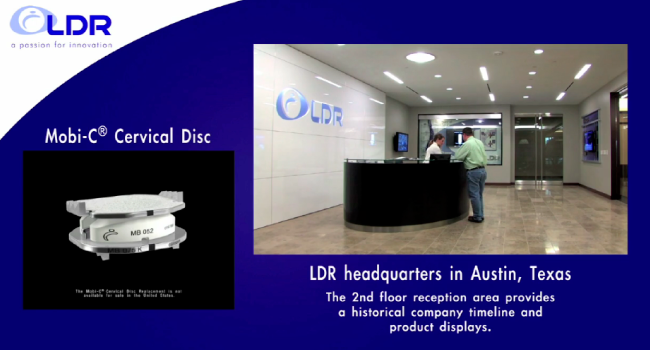 Screenshot from Vimeo video featuring LDR Global's corporate timeline and shots of Austin, Texas